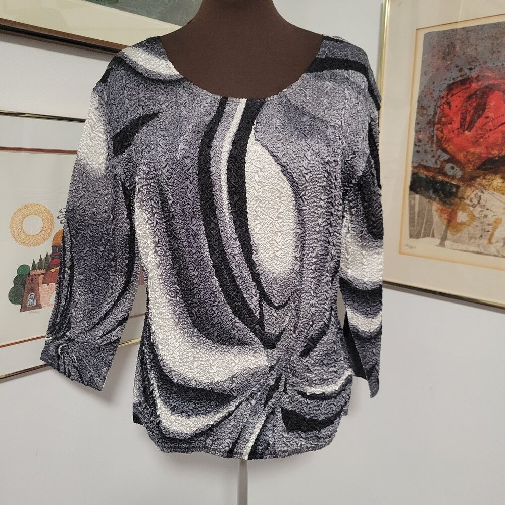 Vintage 90's Crinkled Pleated Fabric Top Size L